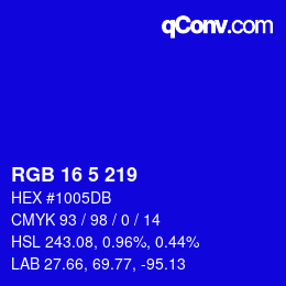 Color code: RGB 16 5 219 | qconv.com