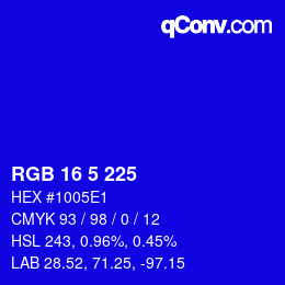 Color code: RGB 16 5 225 | qconv.com