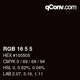 Color code: RGB 16 5 5 | qconv.com