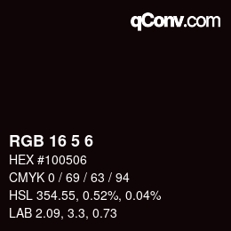 Color code: RGB 16 5 6 | qconv.com