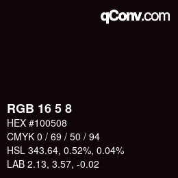 Color code: RGB 16 5 8 | qconv.com