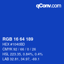 Color code: RGB 16 64 189 | qconv.com