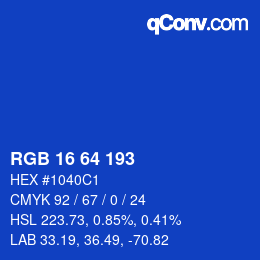 颜色代码: RGB 16 64 193 | qconv.com