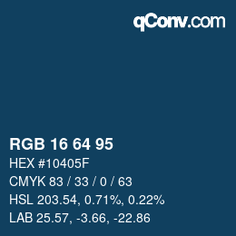 Color code: RGB 16 64 95 | qconv.com