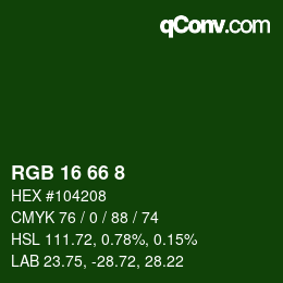Color code: RGB 16 66 8 | qconv.com