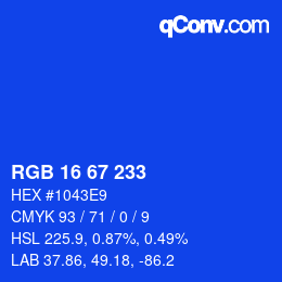 Color code: RGB 16 67 233 | qconv.com