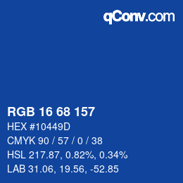 Color code: RGB 16 68 157 | qconv.com