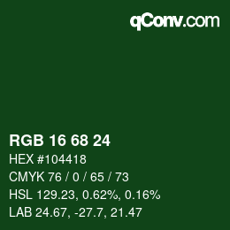 Color code: RGB 16 68 24 | qconv.com