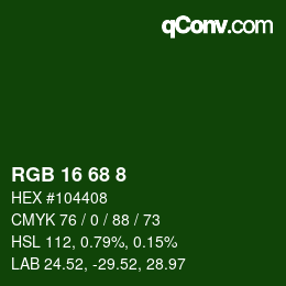 Color code: RGB 16 68 8 | qconv.com