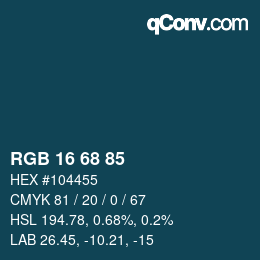 Color code: RGB 16 68 85 | qconv.com