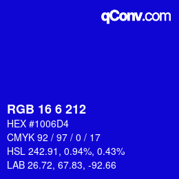 カラーコード: RGB 16 6 212 | qconv.com