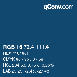 カラーコード: RGB 16 72.4 111.4 | qconv.com