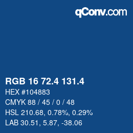 カラーコード: RGB 16 72.4 131.4 | qconv.com