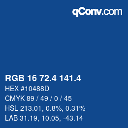 カラーコード: RGB 16 72.4 141.4 | qconv.com