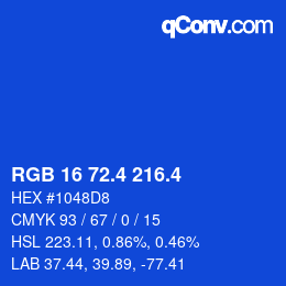 カラーコード: RGB 16 72.4 216.4 | qconv.com