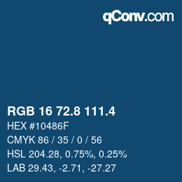 カラーコード: RGB 16 72.8 111.4 | qconv.com