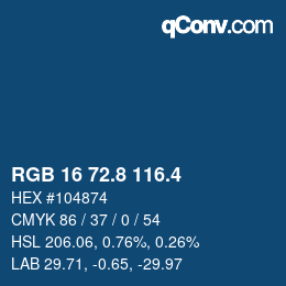 カラーコード: RGB 16 72.8 116.4 | qconv.com