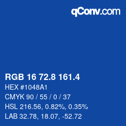 カラーコード: RGB 16 72.8 161.4 | qconv.com