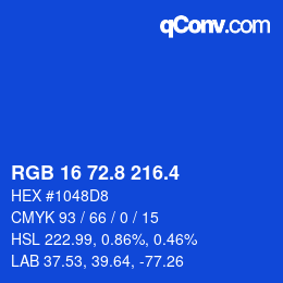 カラーコード: RGB 16 72.8 216.4 | qconv.com