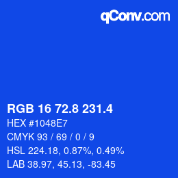 カラーコード: RGB 16 72.8 231.4 | qconv.com