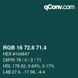 カラーコード: RGB 16 72.8 71.4 | qconv.com