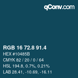 カラーコード: RGB 16 72.8 91.4 | qconv.com