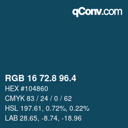 カラーコード: RGB 16 72.8 96.4 | qconv.com