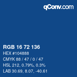 Color code: RGB 16 72 136 | qconv.com