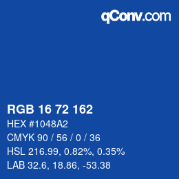 Color code: RGB 16 72 162 | qconv.com