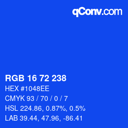 Color code: RGB 16 72 238 | qconv.com