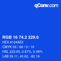 カラーコード: RGB 16 74.2 229.6 | qconv.com