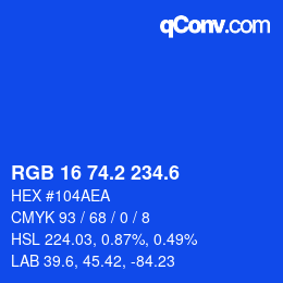 カラーコード: RGB 16 74.2 234.6 | qconv.com