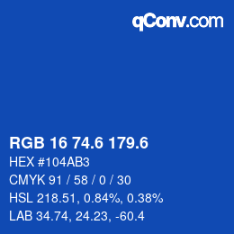 カラーコード: RGB 16 74.6 179.6 | qconv.com