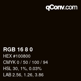 カラーコード: RGB 16 8 0 | qconv.com