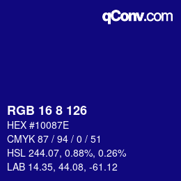 Color code: RGB 16 8 126 | qconv.com
