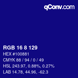 Color code: RGB 16 8 129 | qconv.com