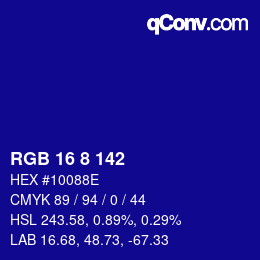 Color code: RGB 16 8 142 | qconv.com