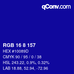 カラーコード: RGB 16 8 157 | qconv.com