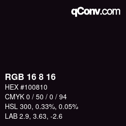 カラーコード: RGB 16 8 16 | qconv.com