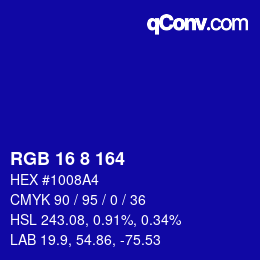 Color code: RGB 16 8 164 | qconv.com