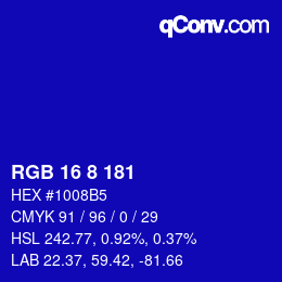 Color code: RGB 16 8 181 | qconv.com