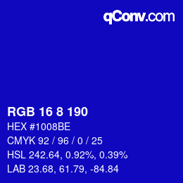 Color code: RGB 16 8 190 | qconv.com