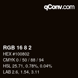 Color code: RGB 16 8 2 | qconv.com