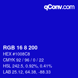 カラーコード: RGB 16 8 200 | qconv.com