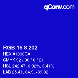 Color code: RGB 16 8 202 | qconv.com
