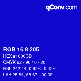 カラーコード: RGB 16 8 205 | qconv.com