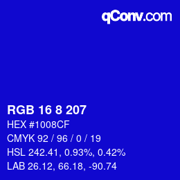 カラーコード: RGB 16 8 207 | qconv.com