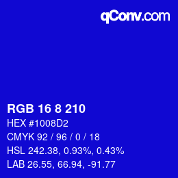 カラーコード: RGB 16 8 210 | qconv.com