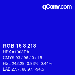Color code: RGB 16 8 218 | qconv.com
