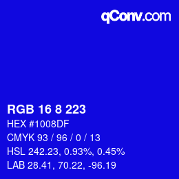 Color code: RGB 16 8 223 | qconv.com